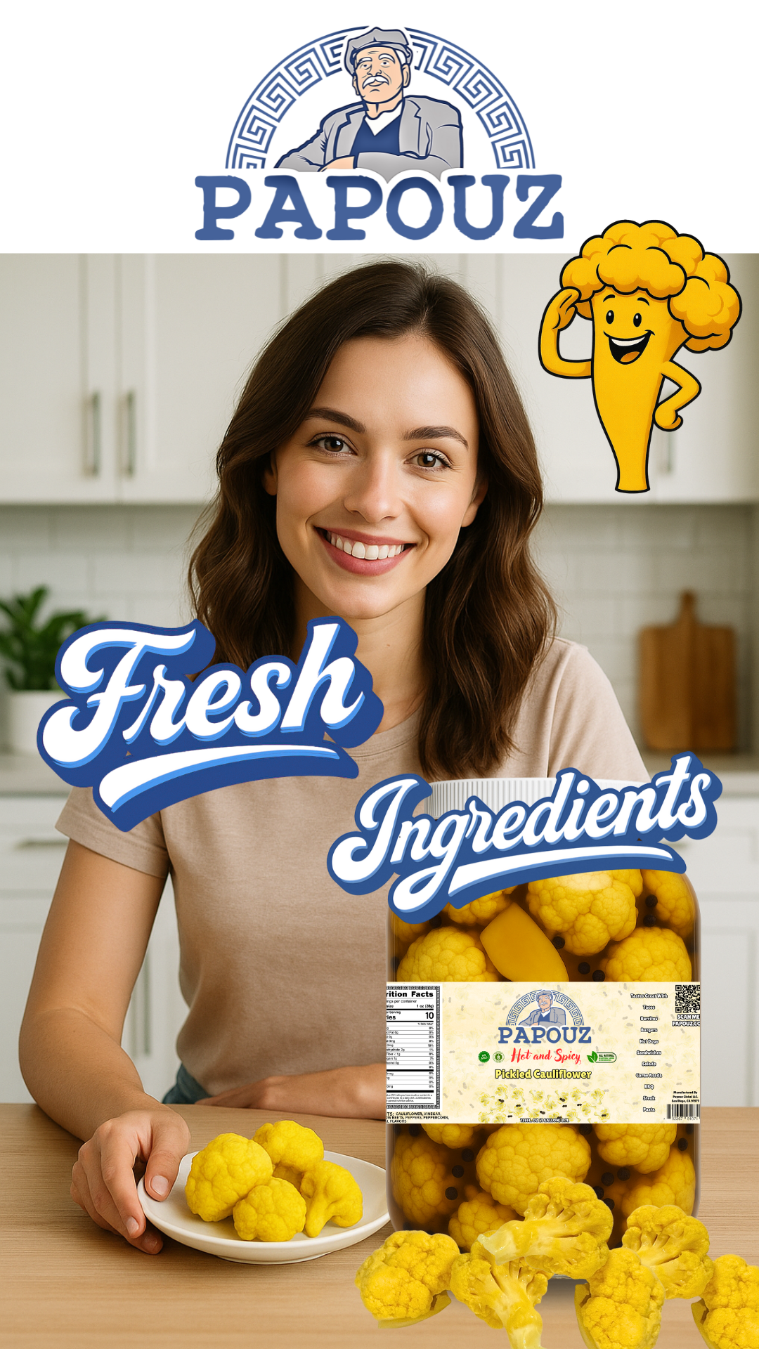 Papouz Pickled Spicy Cauliflower