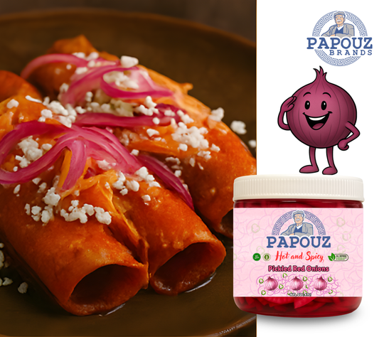 Papouz Pickled Onions Spicy Sliced 16 fl oz.