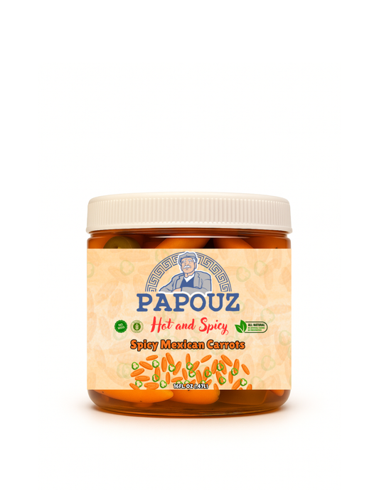 Papouz Pickled Carrots Spicy Sliced Mexican 16 fl oz. Carrots