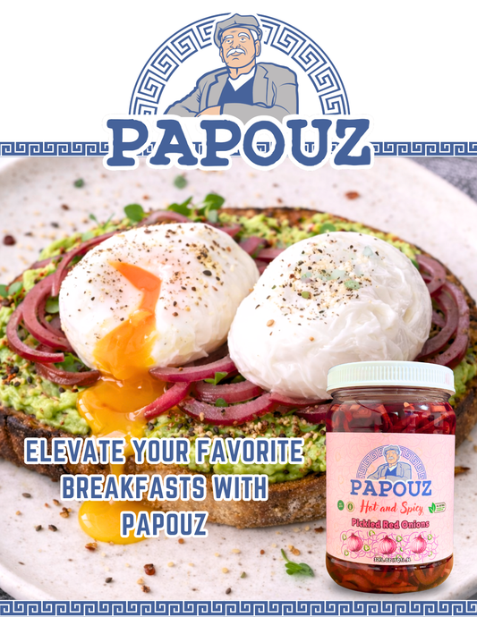 Papouz Pickled Onions Hot and Spicy 32fl oz.